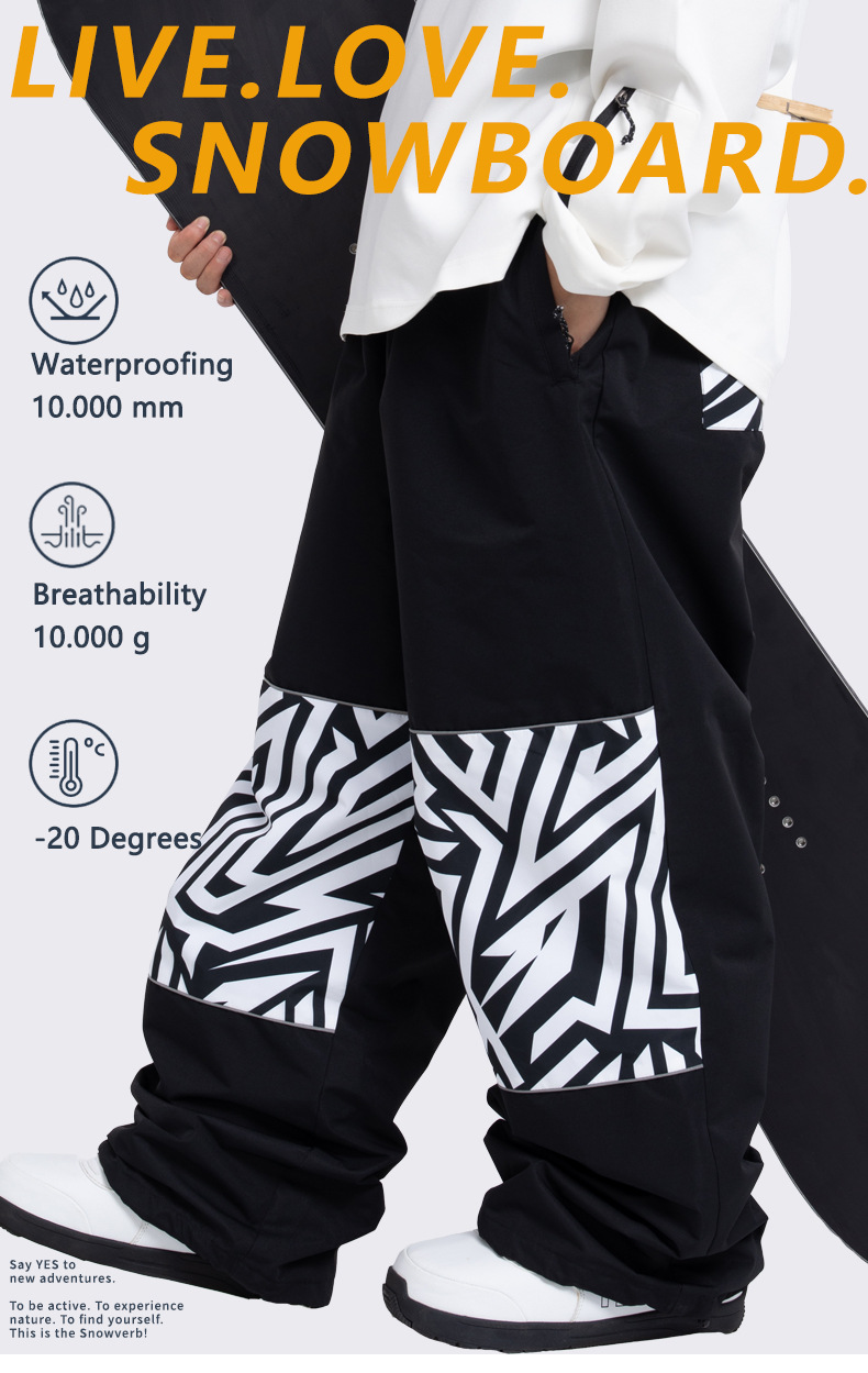 001 SNOWVERB American Snowboard New Ski Pants Export Women Winter Couple Same Style Waterproof Windproof Professional Warm_voghion.com