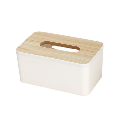 Japanese simple wooden cover tissue box solid wood tissue box creative home restaurant living room coffee table desktop tissue storage