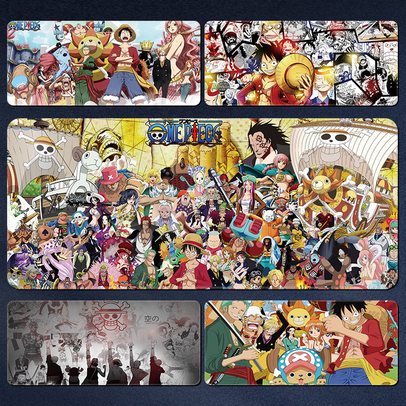 One Piece Mouse Pad Large Anime Luffy Zoro Empress Ace Long Thickened Edge Computer Desktop Pad