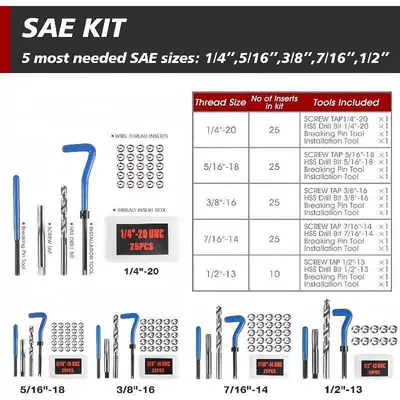 261Pcs Thread Repair Tool Tap: Mühərrik tənzimləmə alətləri