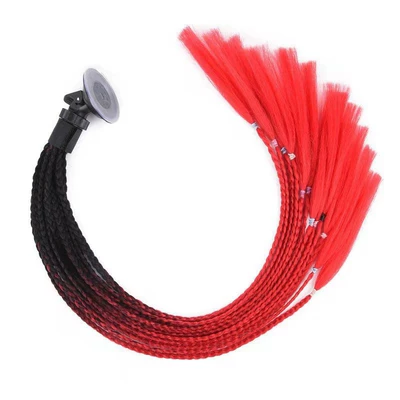 Motosiklet dəbilqələri Motorcycle Dreadlocks Accessories Braids - black-and-bright-red-gradient-large-suction-cup
