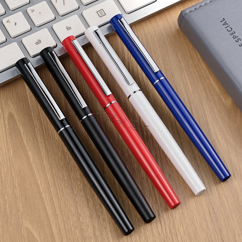 Wholesale Spot Simple Metal Signature Pen Conference Office Gift Pen Printing Logo Promotional Advertising Gel Pen