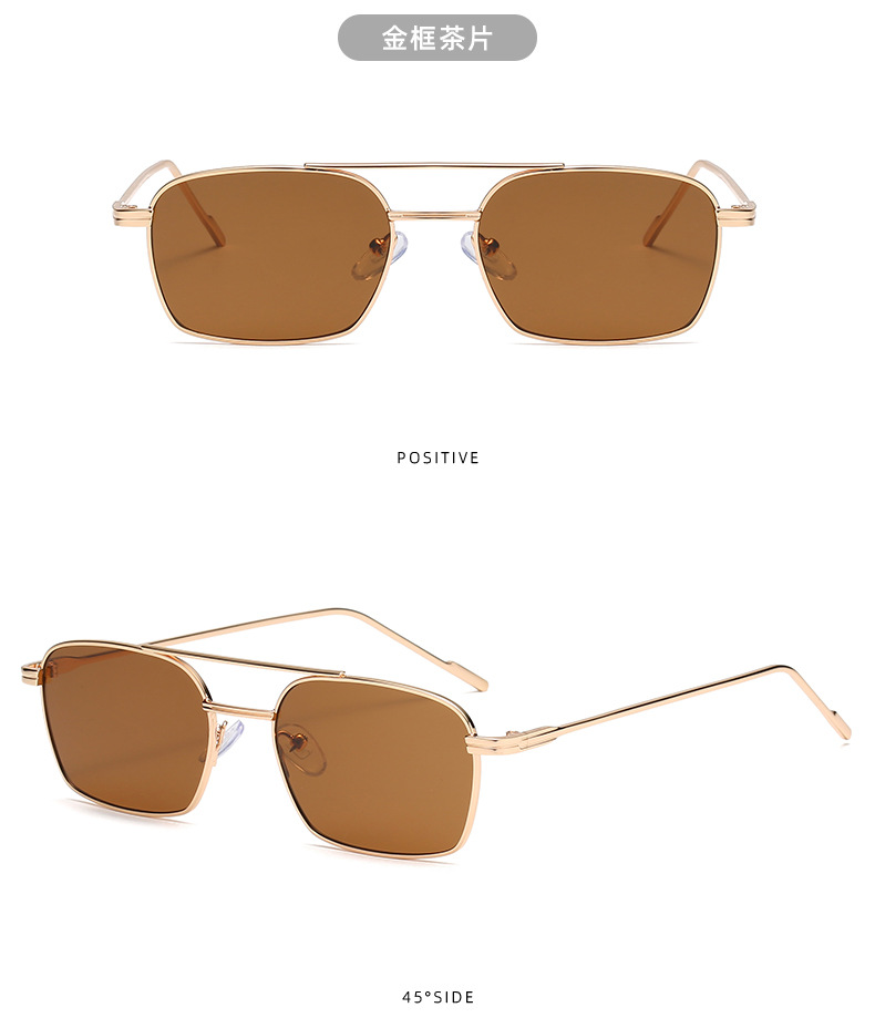 NEUE Sonnenbrille Unisex Doppel Strahl Anti-UV Brille Persönlichkeit Brillen Einfachheit Zier Legierung Rahmen Sonnenbrille – Detail 11