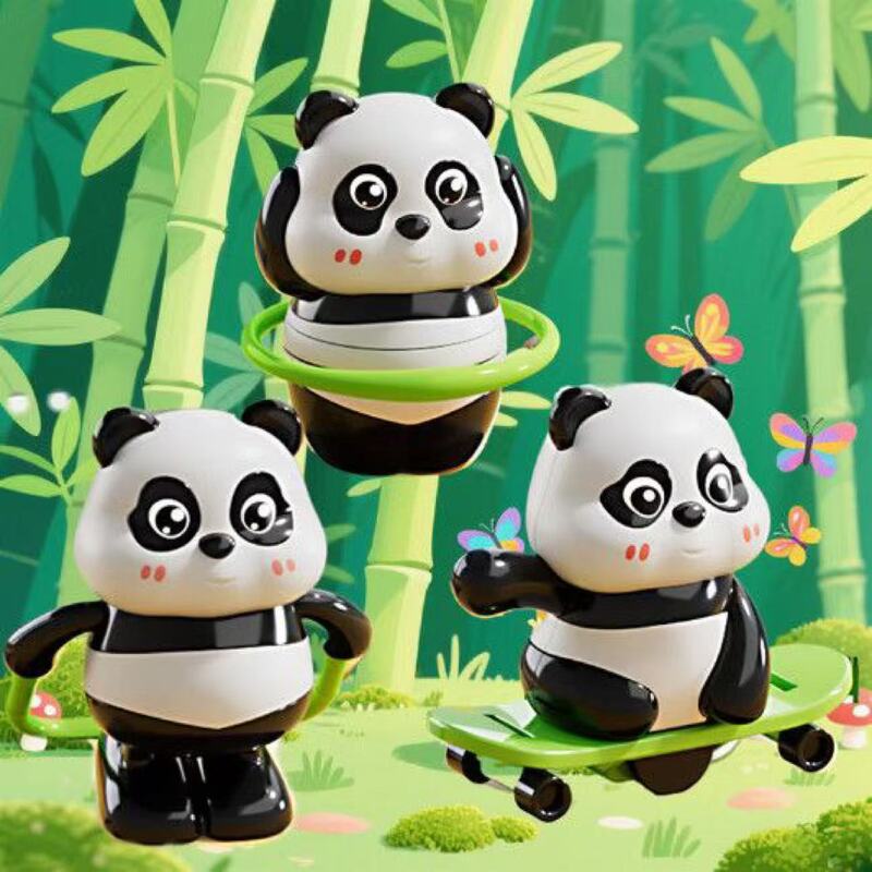 Clockwork Panda Hula Hoop Jump Rope Scooter Panda National Treasure Sports Family Wind-Up Little Panda Fun Toy Clockwork Panda Hula Hoop Jump Rope Scooter Panda National Treasure Sports Family Wind-Up Little Panda Fun Toy