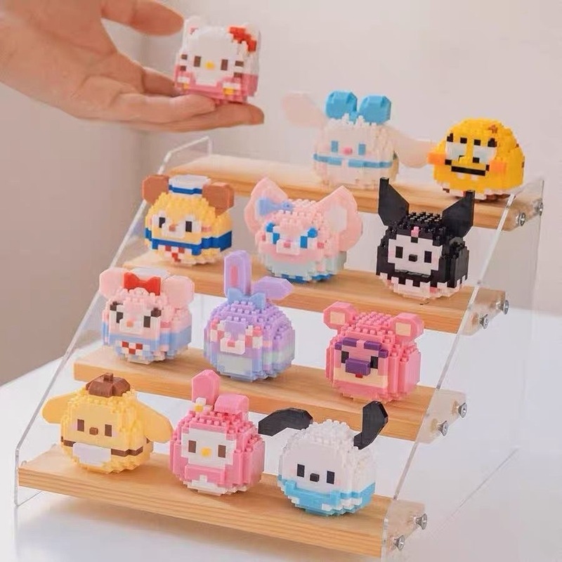 レゴ互換のドーナツ型ブロック、サンリオキャラクターの組み立て式エッグフィギュア、子供向け知育玩具、小物|undefined