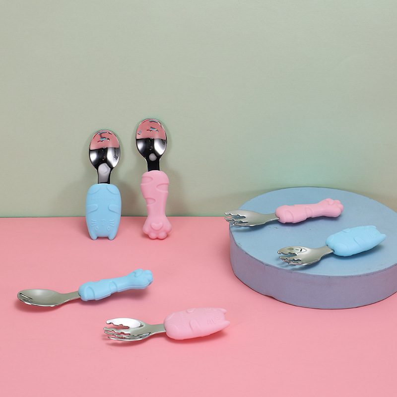 Children's silicone spoon stainless steel