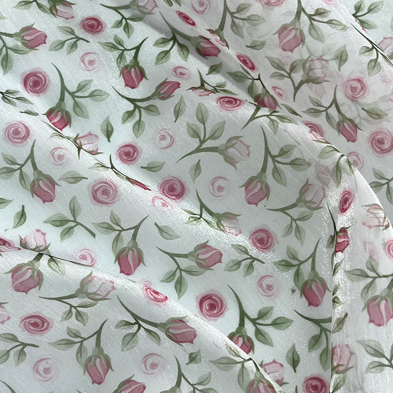 Nuevo todo el estilo de tela de impresión de rosas frescas, ropa de mujer, ropa infantil, primavera y verano, nueva tela impresa