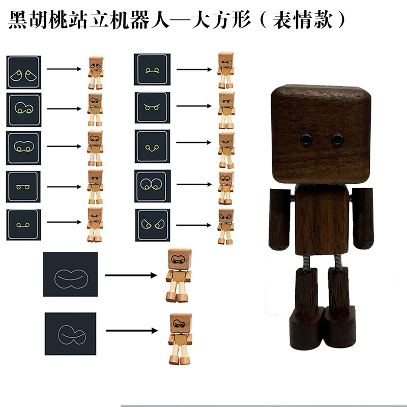 木头人汽车摆件车载创意机器人造型汽车摆件车内个性装饰好物|undefined