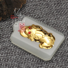 4D金镶玉吊坠 金镶天然白玉貔貅镶钻挂件直播摆摊货源首饰批发