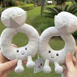 浪漫趣味钻石戒指毛绒戒情人节创意公仔毛绒Mini Plush Ring Gift