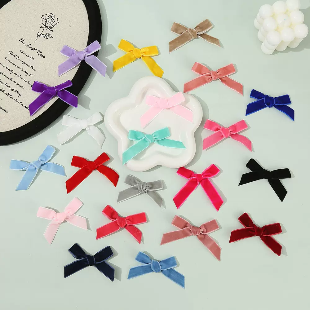 跨境手工五分植绒带1.5cm宽蝴蝶结diy节日礼盒装饰配件包包鞋帽服