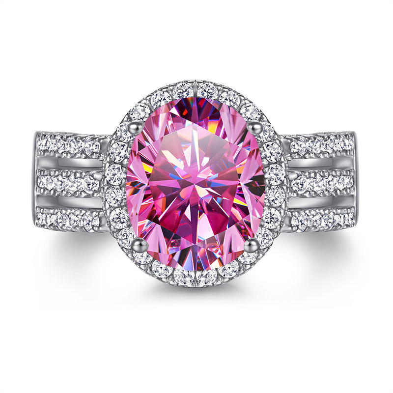 925 plata 3 quilates piedra de mosaico anillo de diamante de voleibol femenino exagerado plata esterlina personalidad simple diseño original anillo de fila