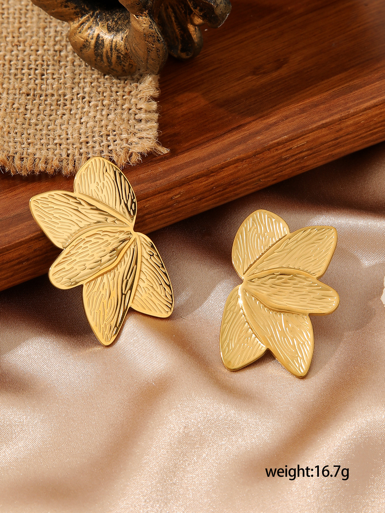 1 Pair Quantity 1 Pair IG Style Simple Style Flower Plating Titanium Steel Drop Earrings Ear Studs