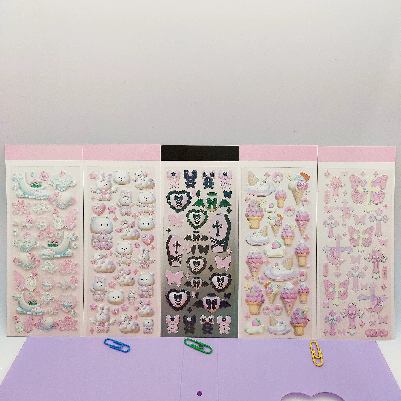 3D наклейка (Xingyue) милая cartoon пайетка карта, 6,7×16,5 см, 5 дизайнов, упакована в OPP