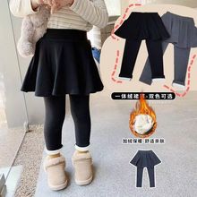 女童假两件裙裤女宝宝打底裤裙秋冬装儿童婴儿外穿洋气长裤子加绒