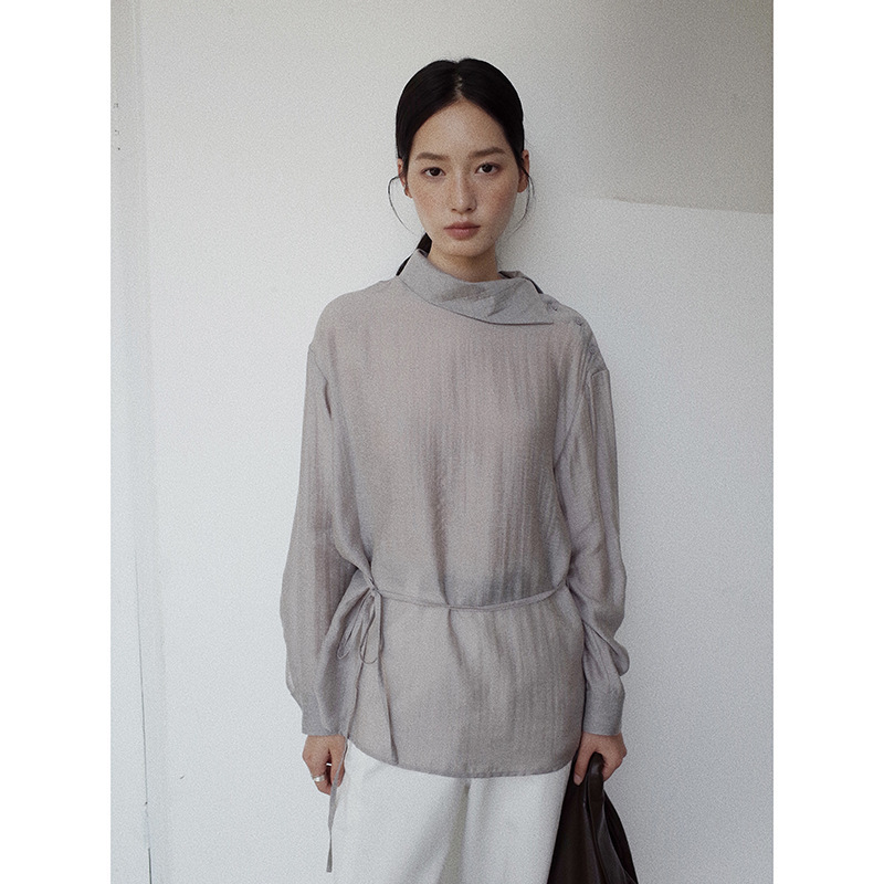 MMC DITION设计感高级衬衫女秋季新款莱赛尔小衫收腰显瘦长袖衬衣|undefined