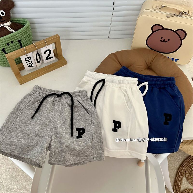 26 Children's Pants Summer New Style Boys and Girls Baby Letter P Embroidered Cotton Sports Pants Toddler Casual Shorts Trendy t 26 Children's Pants Summer New Style Boys and Girls Baby Letter P Embroidered Cotton Sports Pants Toddler Casual Shorts Trendy t