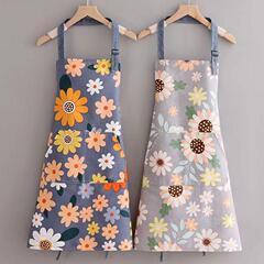 新しい台所の花の半身の首掛けはエプロンの女性の夏の薄いタイプの通気性を調節して腰を囲む防水の油の卸売りを防ぎます。