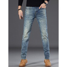 香港高端潮牌赤耳丹宁牛仔裤男修身直筒2025年春秋季休闲百搭长裤