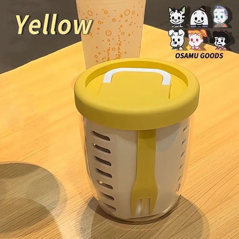 AAAA+[푸딩옐로우] 과일컵 + 과일포크 - 2개 구매