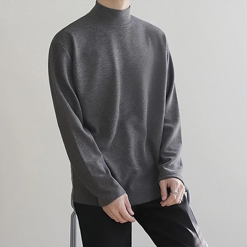 저먼 벨벳 스타일 하프 터틀넥 다크 그레이