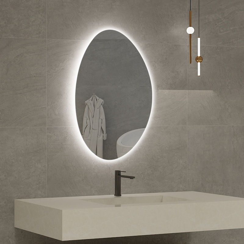 Cross-border alien high-definition smart wall-mounted bathroom mirror, fog-free mirror with sensor light, touch screen makeup mirror