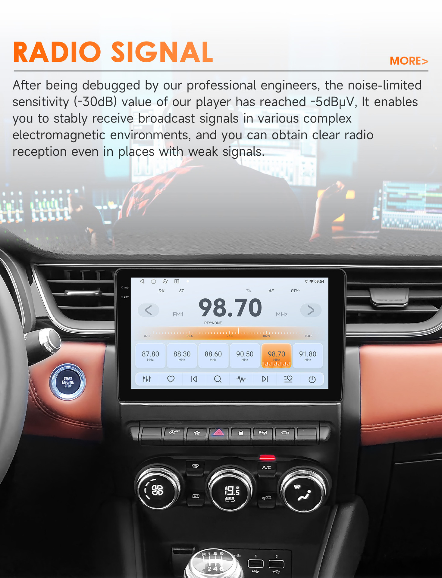 Suitable for Renault Clio 5th generation (2019-2021) Android GPS car navigation with wireless CarPlay