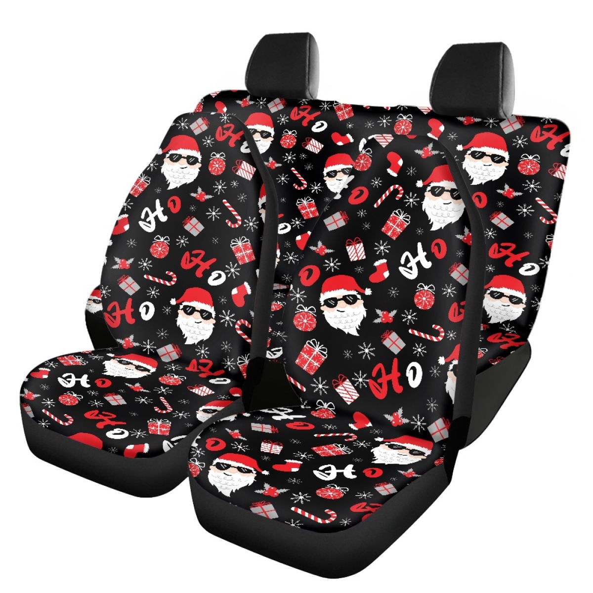 Cross-border Amazon Christmas-themed cat car seat covers, front and rear seat protectors, car interior decorations