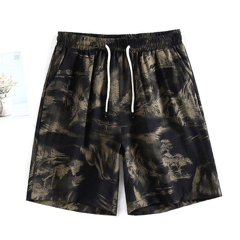 Men's Linen-Blend 5-Inch Casual Shorts – Lightweight & Breathable For Summer, Gym & Beach_voghion.com