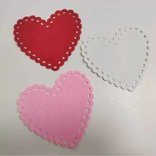 毛毡创意杯垫情人节爱心毛毡布喜字杯垫无纺布餐垫纸餐具隔热垫