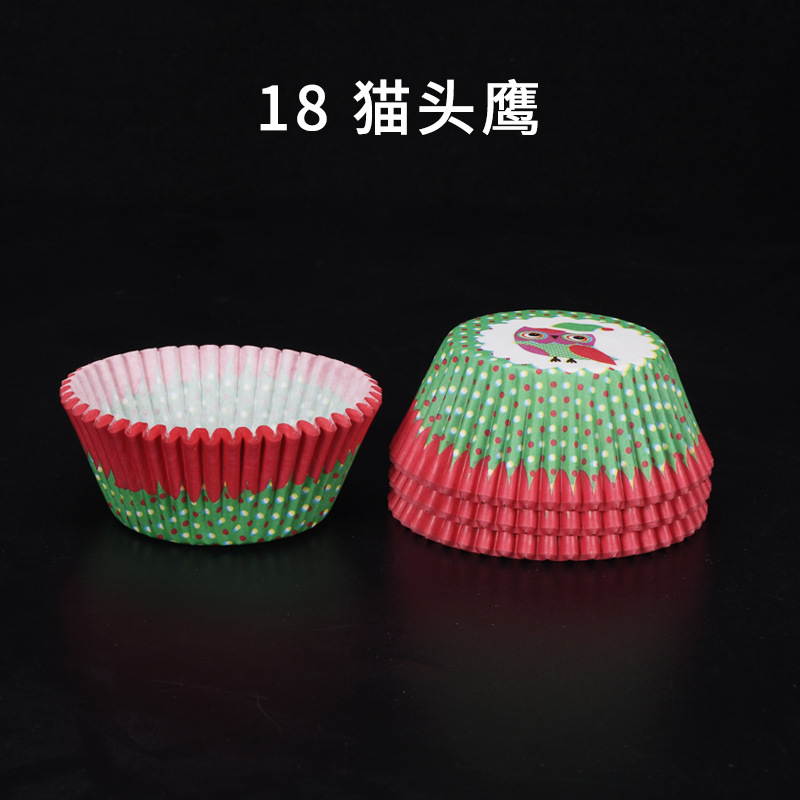 100 piezas de nieve belleza gran bendición titular de taza de papel Pooh hornear a prueba de aceite pastel de papel de arroz glutinoso titular de papel PVC barril paquete