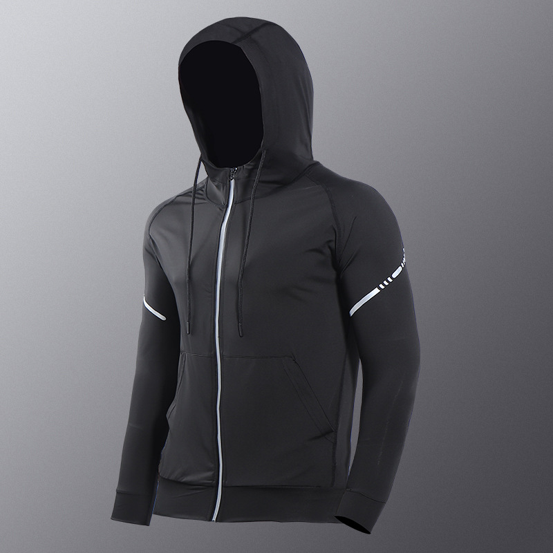 Chaqueta deportiva masculina primavera acondicionamiento físico rápido secado chaqueta deportiva primavera y otoño carrera profesional chaqueta de entrenamiento de la mañana