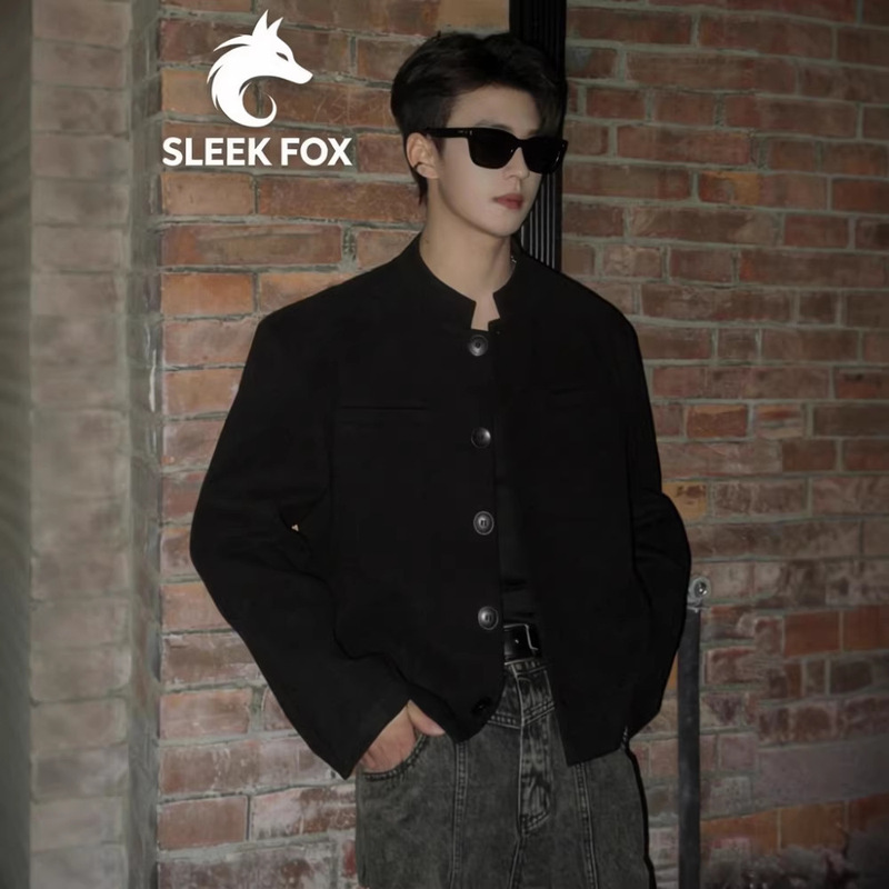 2026 Hong Kong Style Handsome Men's Jacket, Summer Breathable Versatile Top, High-End Light Luxury Stand Collar Buttoned Jacket