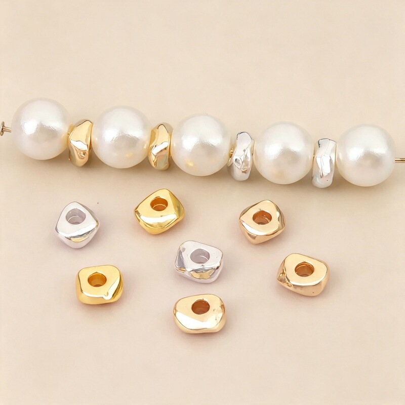 18K gold-plated high color retention irregular shaped spacer beads and pads for DIY bracelet and necklace jewelry accessories 18K gold-plated high color retention irregular shaped spacer beads and pads for DIY bracelet and necklace jewelry accessories