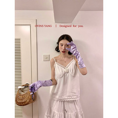 ovinsyang lace camisole women's outer wear spring and autumn 2024 new sweet girly style sleeveless top