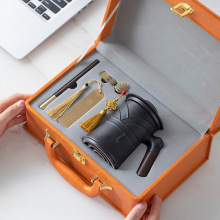 马克杯大容量办公室水杯茶杯茶水分离杯陶瓷带盖个人专用刻字logo