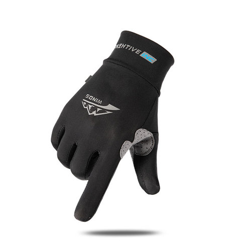 Q017 Riding Gloves for Men, Fitness, Sports, Mountaineering, Fishing, Silk-like Sun Protection, Thin, Fingered Gloves, Breathable, Cross-border