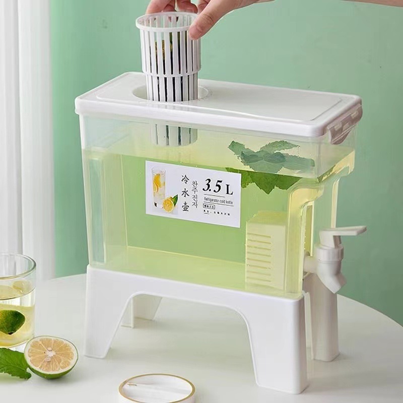 蛇口付きフィルター家庭用冷蔵庫ジュース飲料ミルクティー冷たいバケツ大容量耐高温水筒|undefined