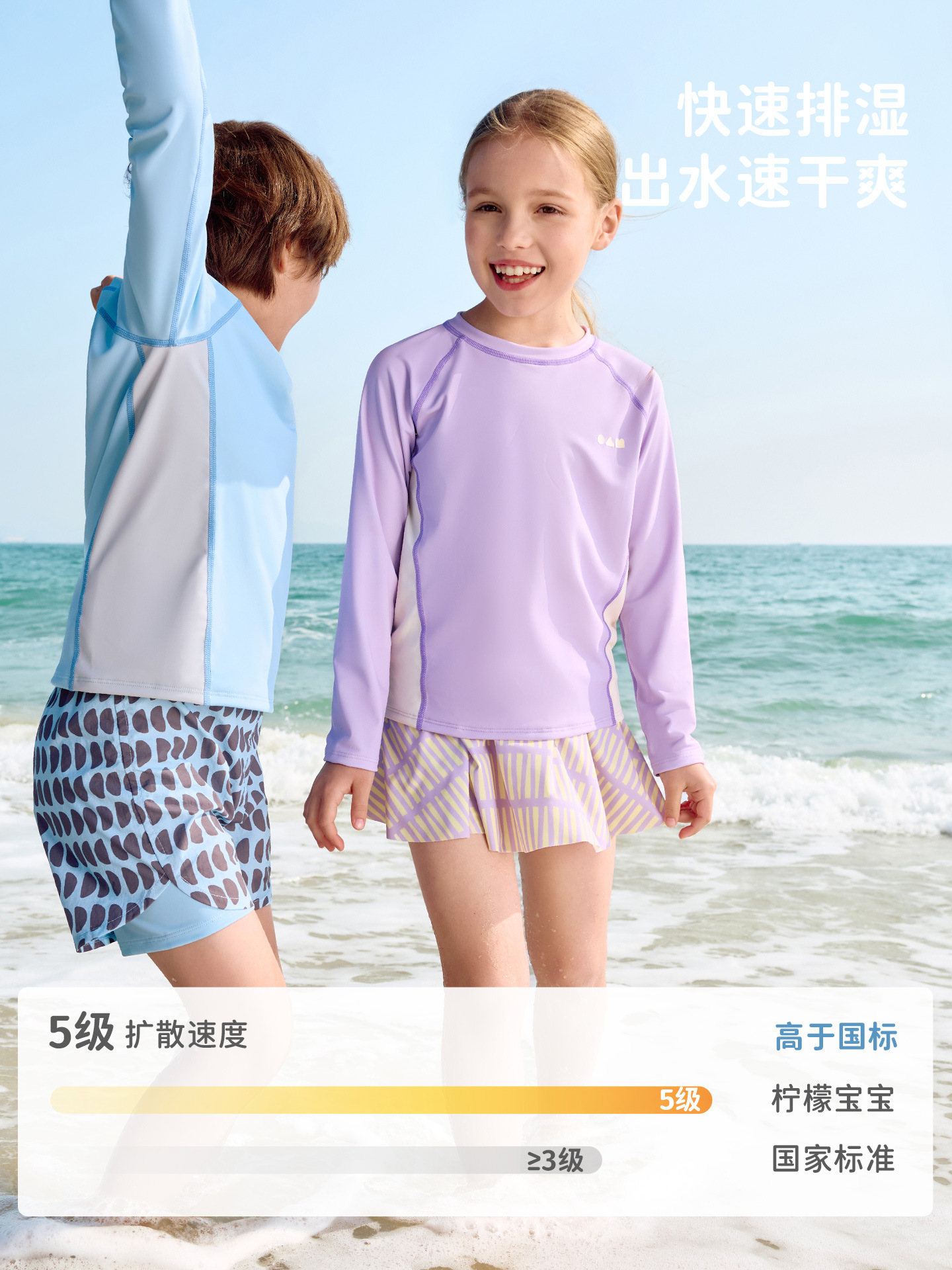 Lemon Baby Children's Swimwear for Girls and Boys, Sun-Protective Two-Piece Swimsuit, 2026 New Model, Class a Quick-Dry Swimwear