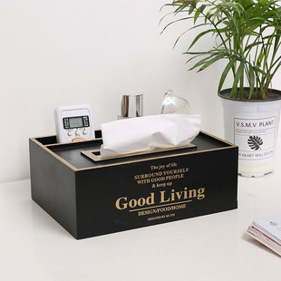 Multifunctional Tissue Box-Like Wooden Tissue Box Living Room Light Luxury Coffee Table Remote Control Storage Box All in One