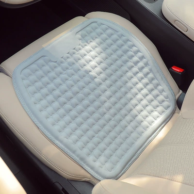 Seat cushion, seat cover cushion breathable universal four-season car - gray-blue-front-row-single-piece