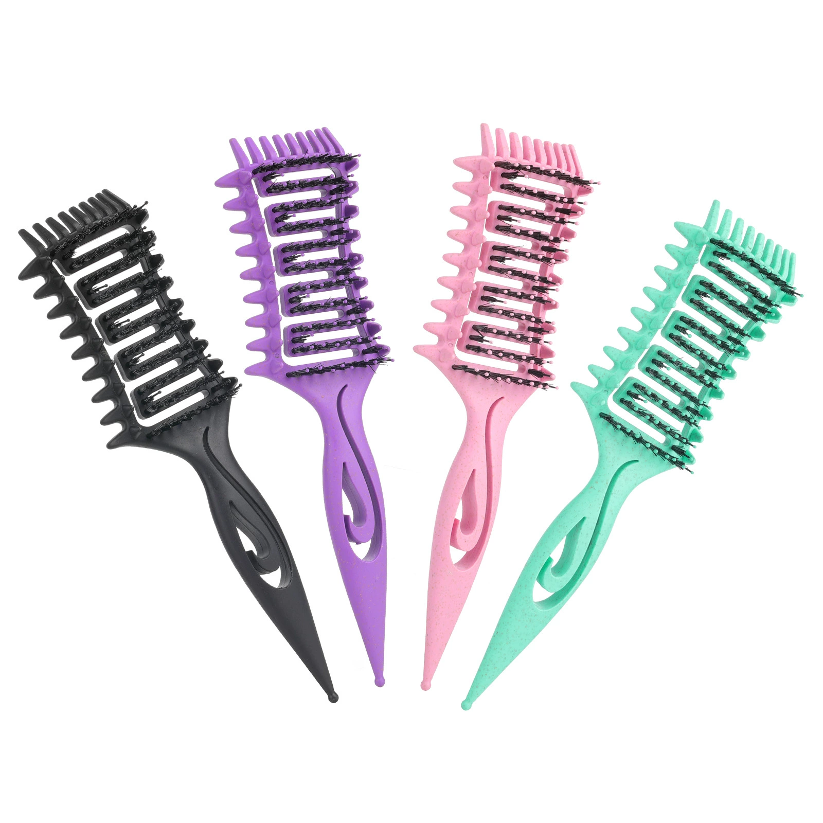 Расческа для укладки кудрявых волос для домашнего использования, полая расческа для ухода за вьющимися волосами, для придания объема и стайлинга, двойного назначения для влажных и сухих волос.