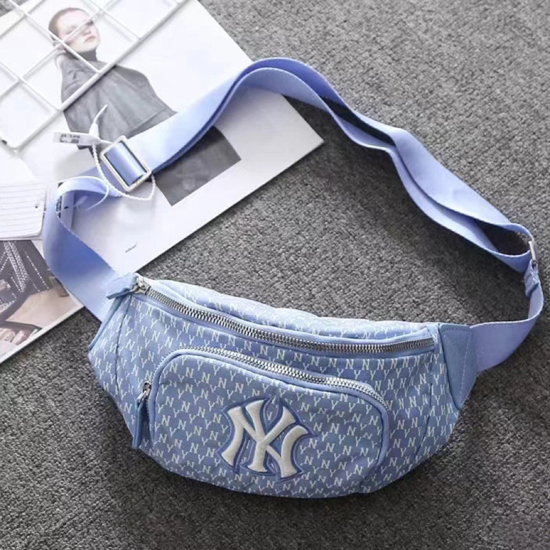 韩国MLB胸包男女字母刺绣满印老花腰包休闲运动帆布单肩斜挎包|undefined