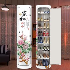 门厅柜阳台玄关消毒鞋架360度旋转鞋 现代创意简约柜加大圆形圆柱