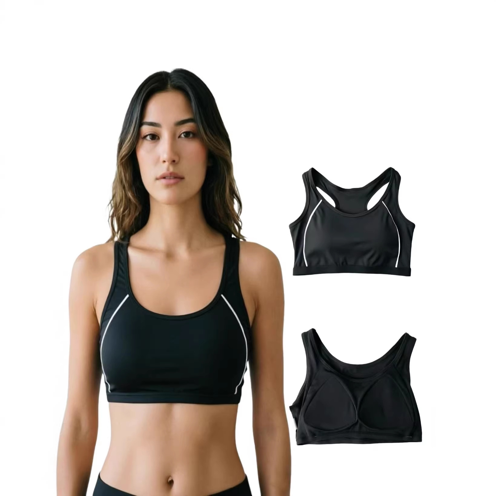 Sports Running Bra for Women, Shockproof, Wireless, Beautiful Back Design, Camisole, Inner Layer, Outer Wear, with Chest Pads