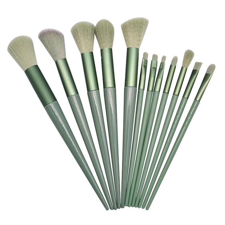 Cuatro Estaciones Verde 13 pinceles de maquillaje conjunto leche té color suministro directo de fábrica Matcha Verde 13 cepillos traje herramientas de belleza