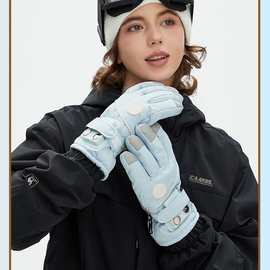 女生滑雪手套冬季可触屏加绒加厚保暖防寒防风防水骑行手套