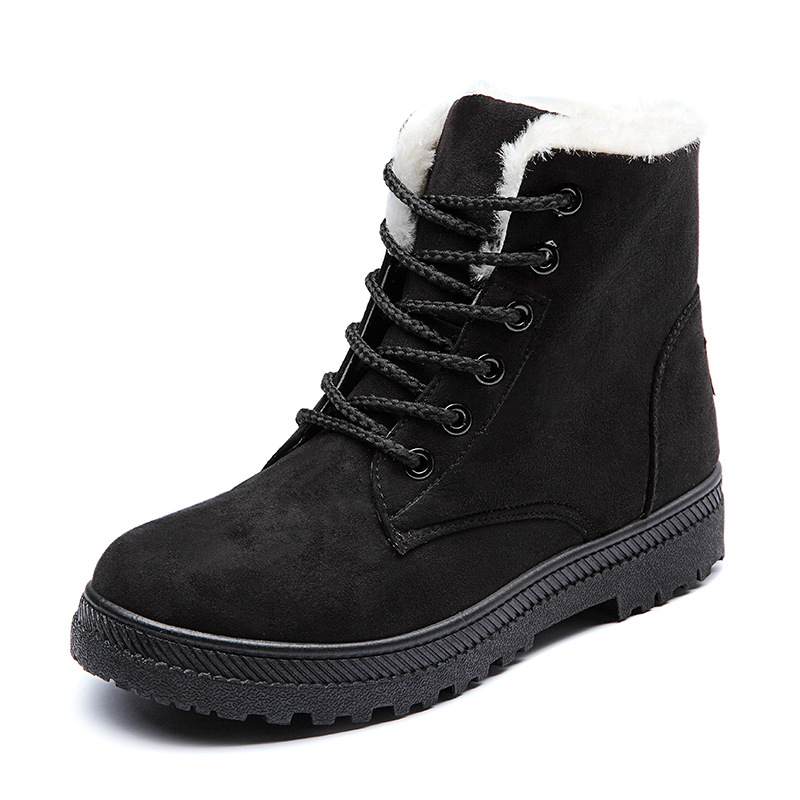 Jinjiang zapatos botas de nieve transfronterizas zapatos de algodón de mujer integrados de piel más tamaño botas de mujer botas de nieve estilo coreano zapatos cálidos de invierno
