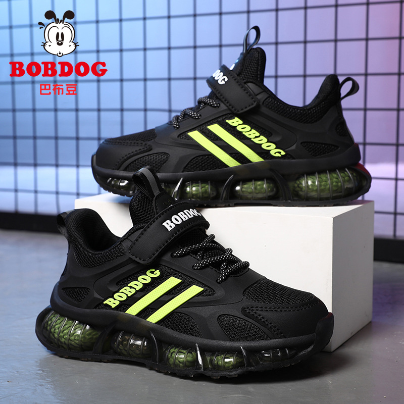 Breathable black autumn running sneakers for boys