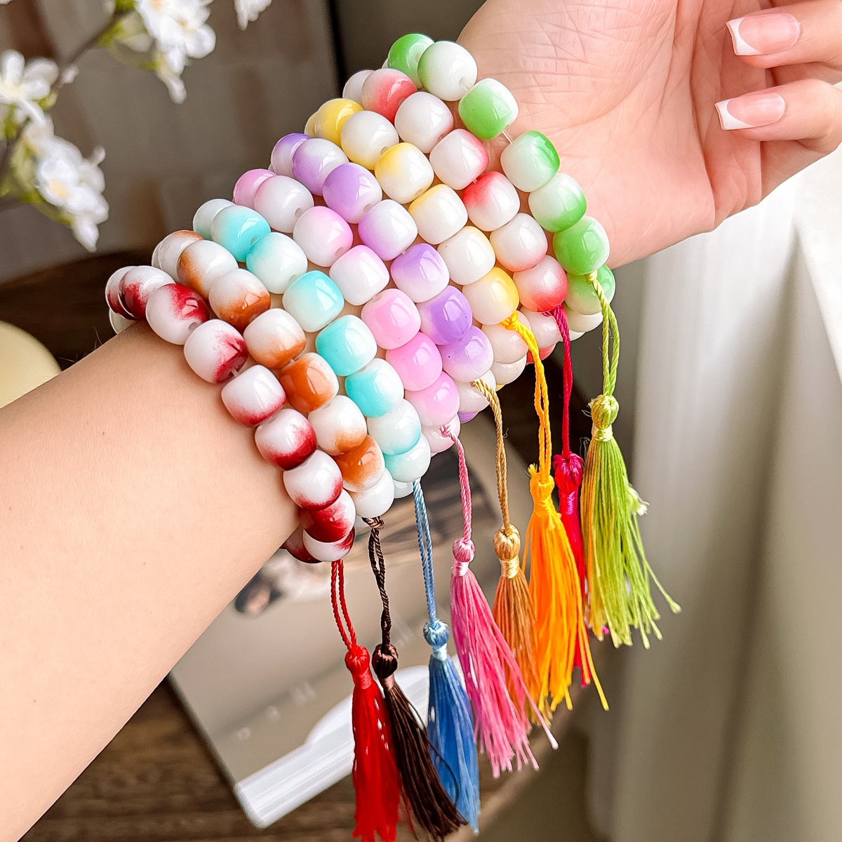 Pulsera de cuentas de plato, cuentas de mujer, plato de estudiante, meditación, estilo antiguo, nuevo estilo chino, cadena de placa de pulsera, estilo nacional, cuentas, mujer de mano